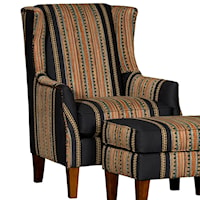 Upholstered Wing Chair w/ Tapered Legs