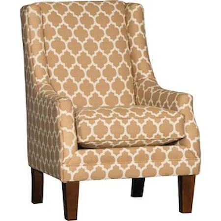 Transitional Upholstered Chair with Wood Feet