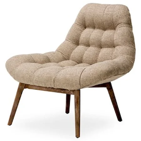 Mid-Century Modern Tufted Accent Chair with Splayed Legs