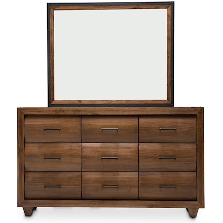 Dresser and Mirror Set