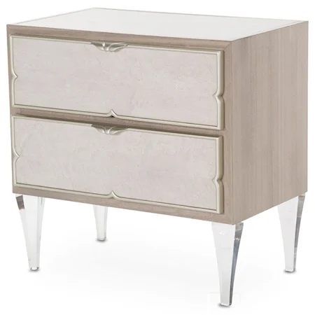 2-Drawer Nightstand with Acrylic Legs