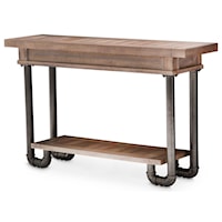 Rustic Rectangular Console Table with Pipe Accent Base