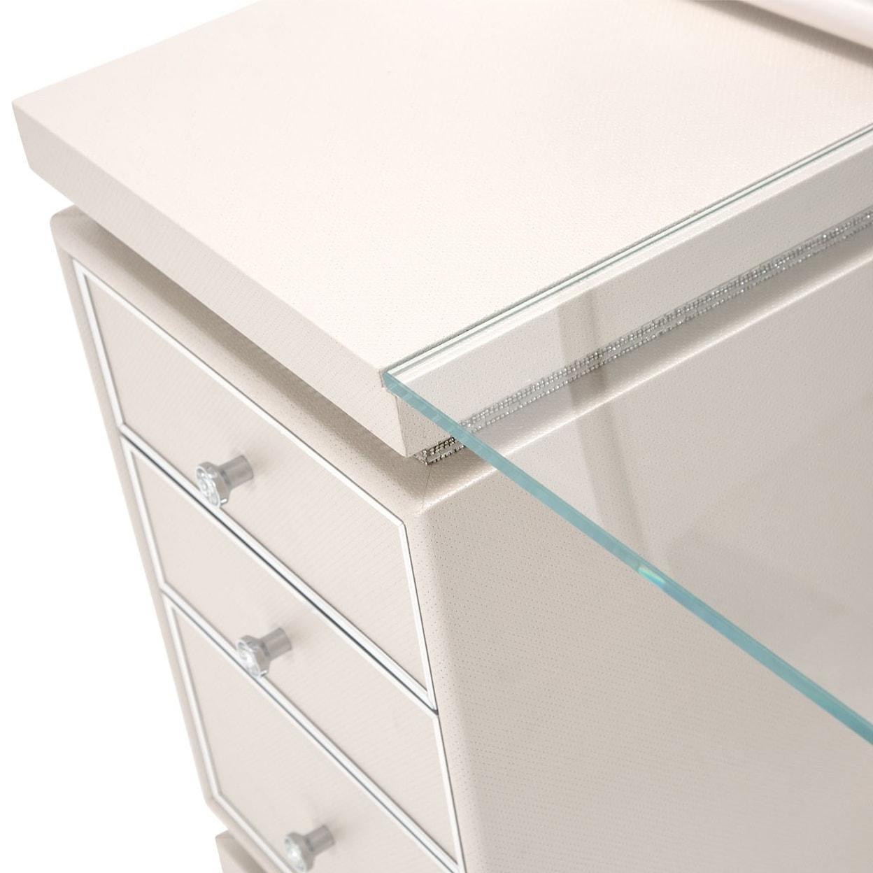 Michael Amini Glimmering Heights Upholstered 6-Drawer Vanity