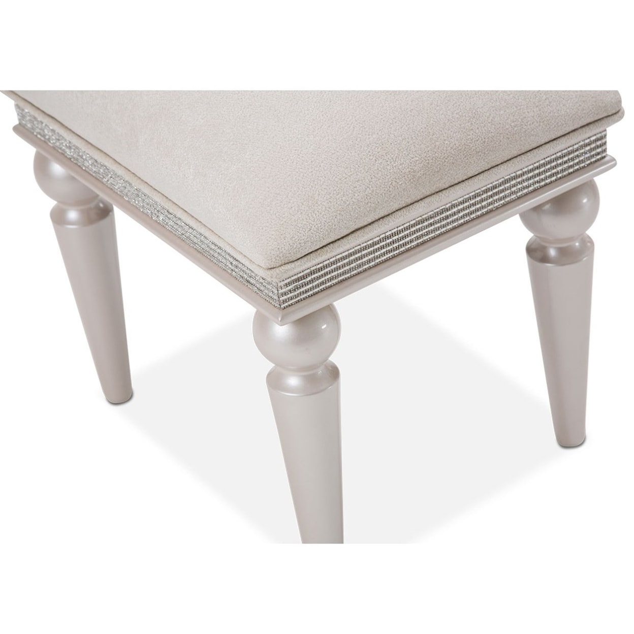Michael Amini Glimmering Heights Upholstered Vanity Bench