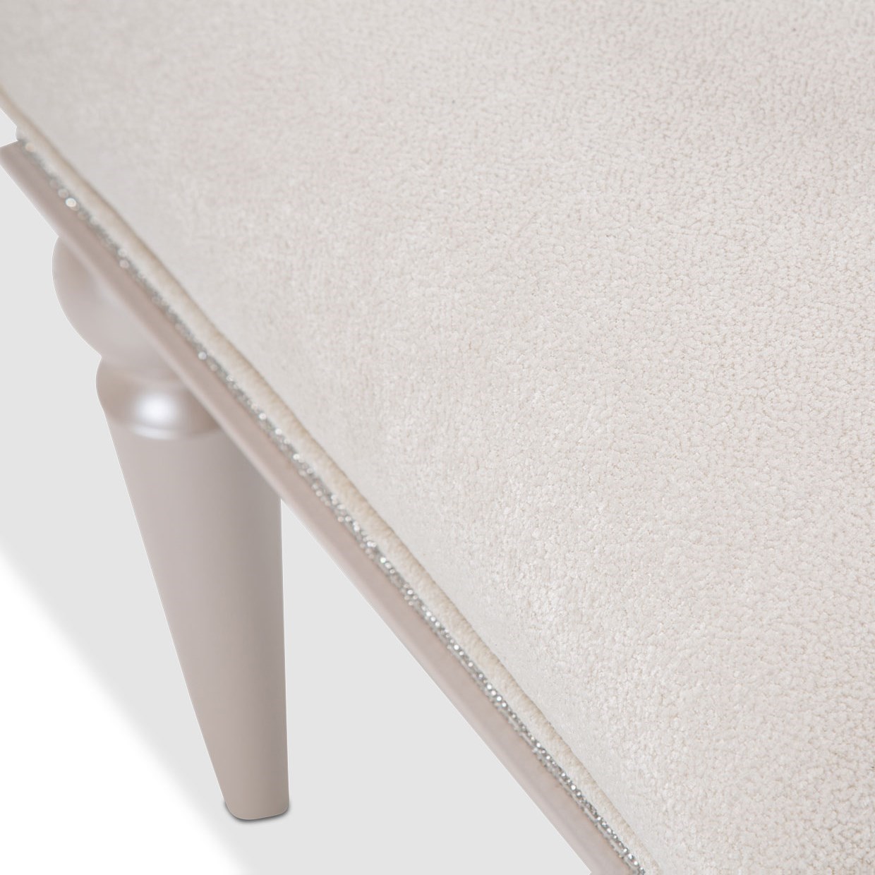 Michael Amini Glimmering Heights Upholstered Vanity Bench