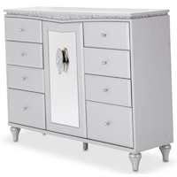 Contemporary Glam 8-Drawer Upholstered Dresser