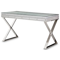 Contemporary Glam Writing Desk with Glass Top