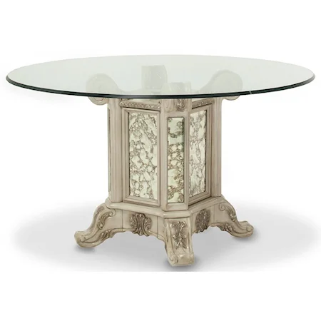 Traditional Round Glass Dining Table