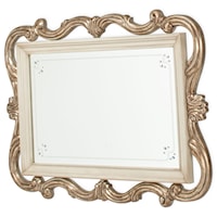 Traditional Rectangular Wall Mirror with Carved Scroll Frame