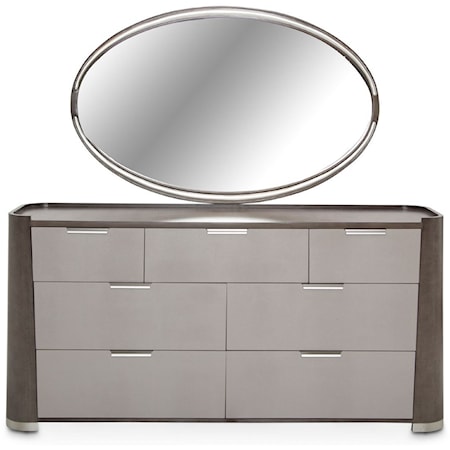 Dresser and Mirror Set