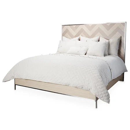 Contemporary Queen Panel Bed with USB Ports