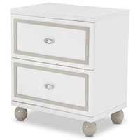 Contemporary 2-Drawer Nightstand with Velvet Lined Drawers