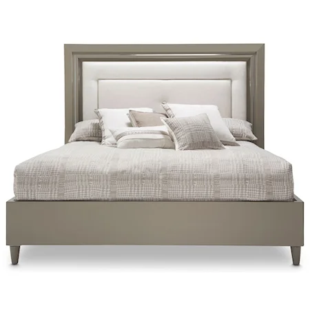 Contemporary Queen Platform Bed with USB Ports