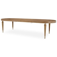 Glam 4 Leg Oval Dining Table with 2 22" Leaves