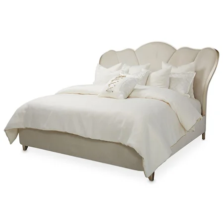 Glam Queen Channel-Tufted Upholstered Bed