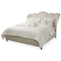 Glam California King Channel-Tufted Upholstered Bed