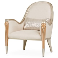 Glam Accent Chair with Champagne Accents