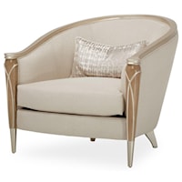 Glam Matching Chair with Kidney Accent Pillow