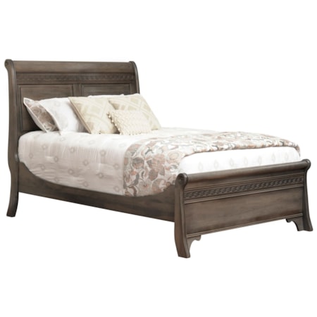 Queen Sleigh Bed with Short Footboard