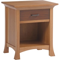 Transitional 1-Drawer Nightstand with Display Shelf