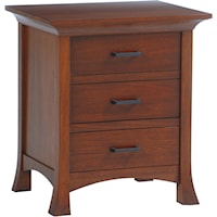 Transitional 3-Drawer Nightstand