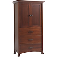 Transitional 3-Drawer Bedroom Armoire with Concealed Storage