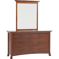 Transitional 6-Drawer Dresser & Mirror Set