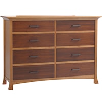 Transitional 8-Drawer High Dresser