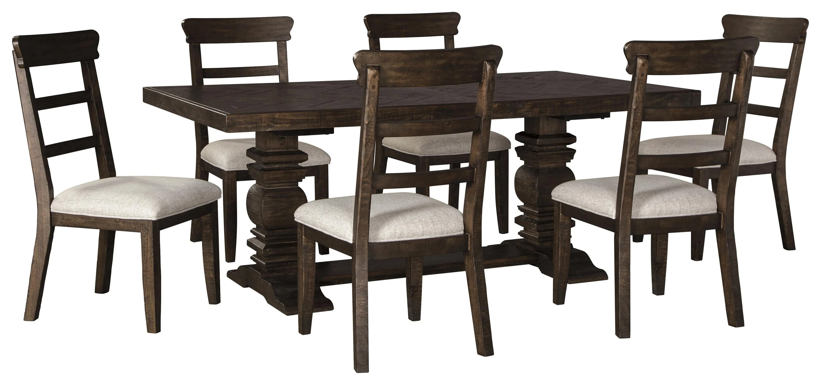 Millennium Hillcott 392279886 7 PC Table and 6 Side Chairs Set Sam's Furniture Outlet Dining