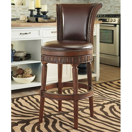 Tall Upholstered Swivel Barstool