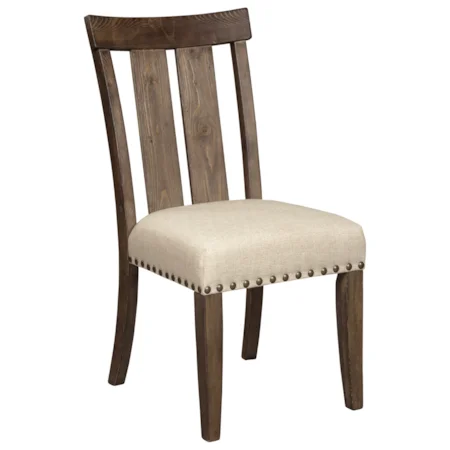 Dining Upholstered Slat Back Side Chair