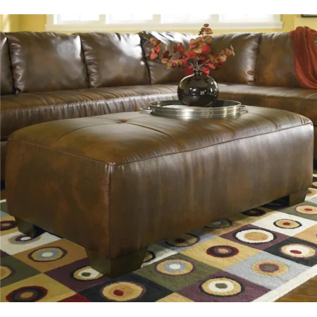 Upholstered Ottoman with Low-Profile Tapered Legs