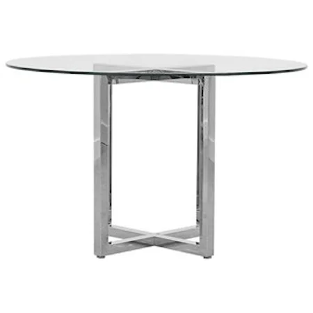 54" Round Counter Table with Glass Top