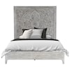 Modus International Boho Chic California King Platform Bed in Washed White