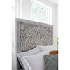 Modus International Boho Chic King Platform Bed in Washed White