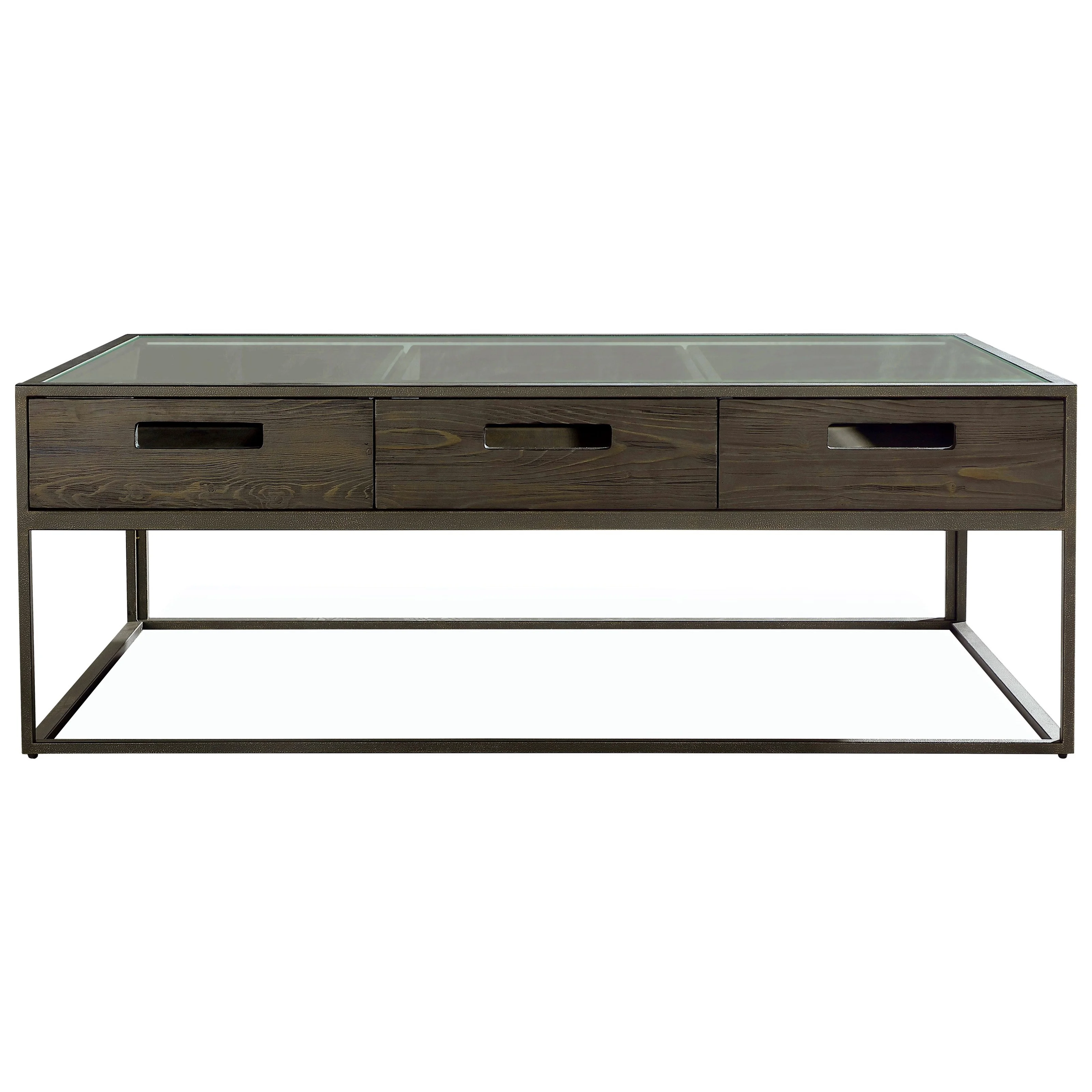 Bradley Contemporary Coffee Table with Three Drawers Sadler's Home