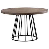 Mayfair Industrial Round Dining Table in Roughhewn Pine