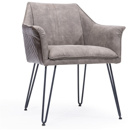 Alabaster Hairpin Leg Arm Chair