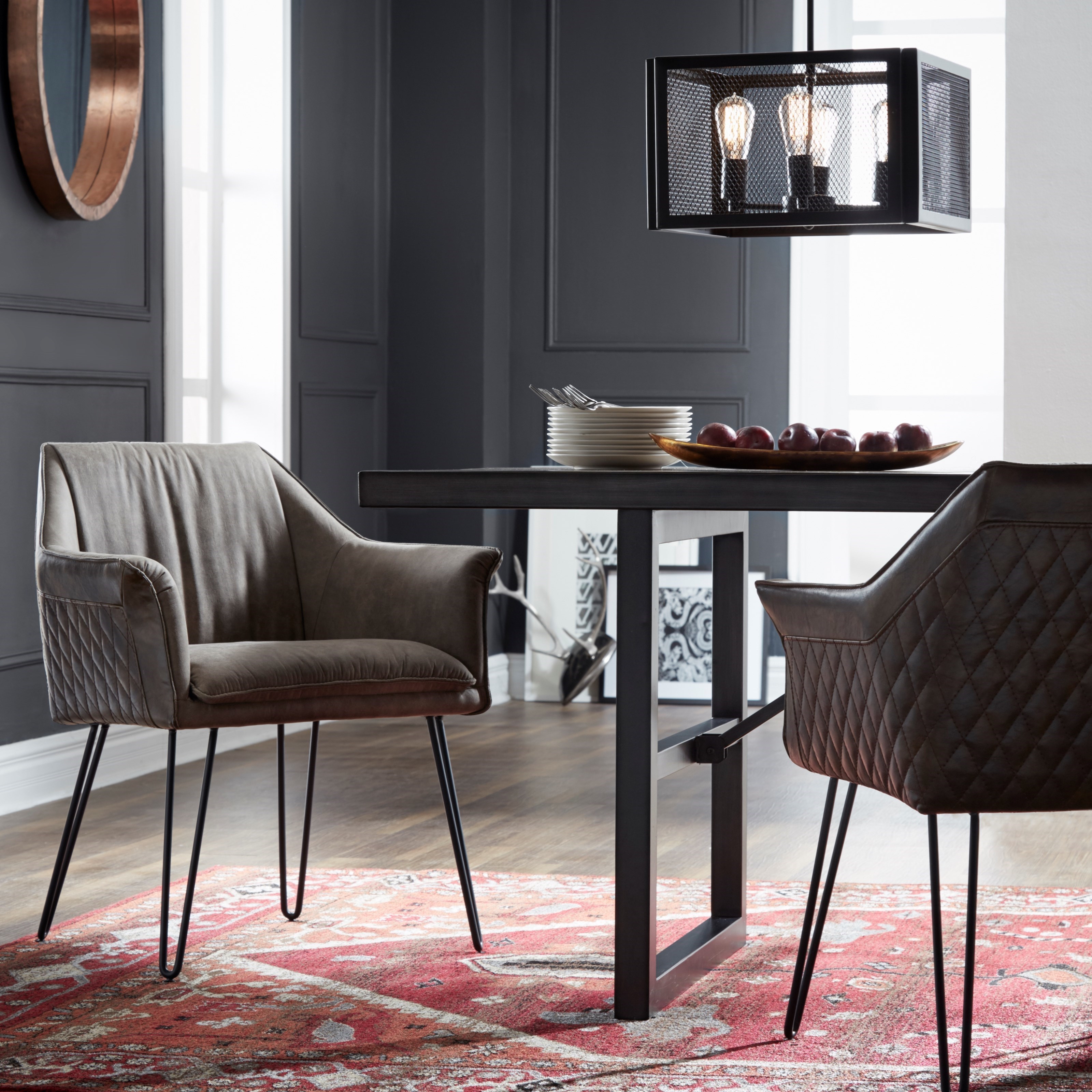 Modus Furniture Crossroads Alabaster Hairpin Leg Arm Chair