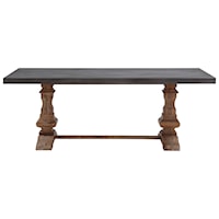Thurston Concrete and Solid Wood Rectangular Dining Table
