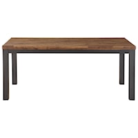 Gabe Solid Wood/Metal Rectangular Dining Table in Rustic Truffle and Gray Steel