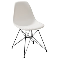 Rostock Molded Plastic Wire Base Dining Chair in White