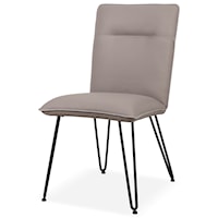 Demi Hairpin Leg Modern Dining Chair in Taupe Faux Leather