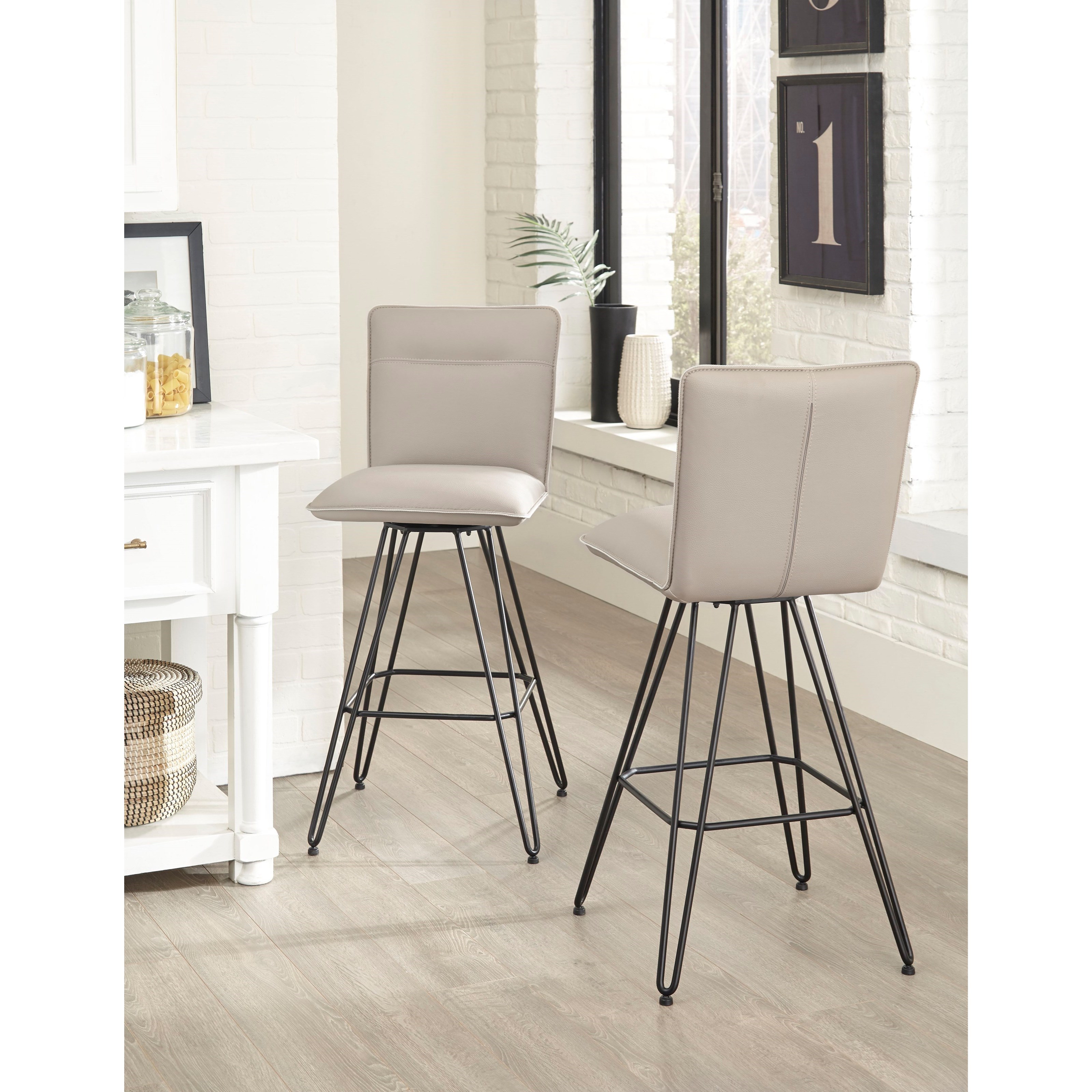 Modus Furniture Crossroads Demi Hairpin Leg Swivel Bar Stool