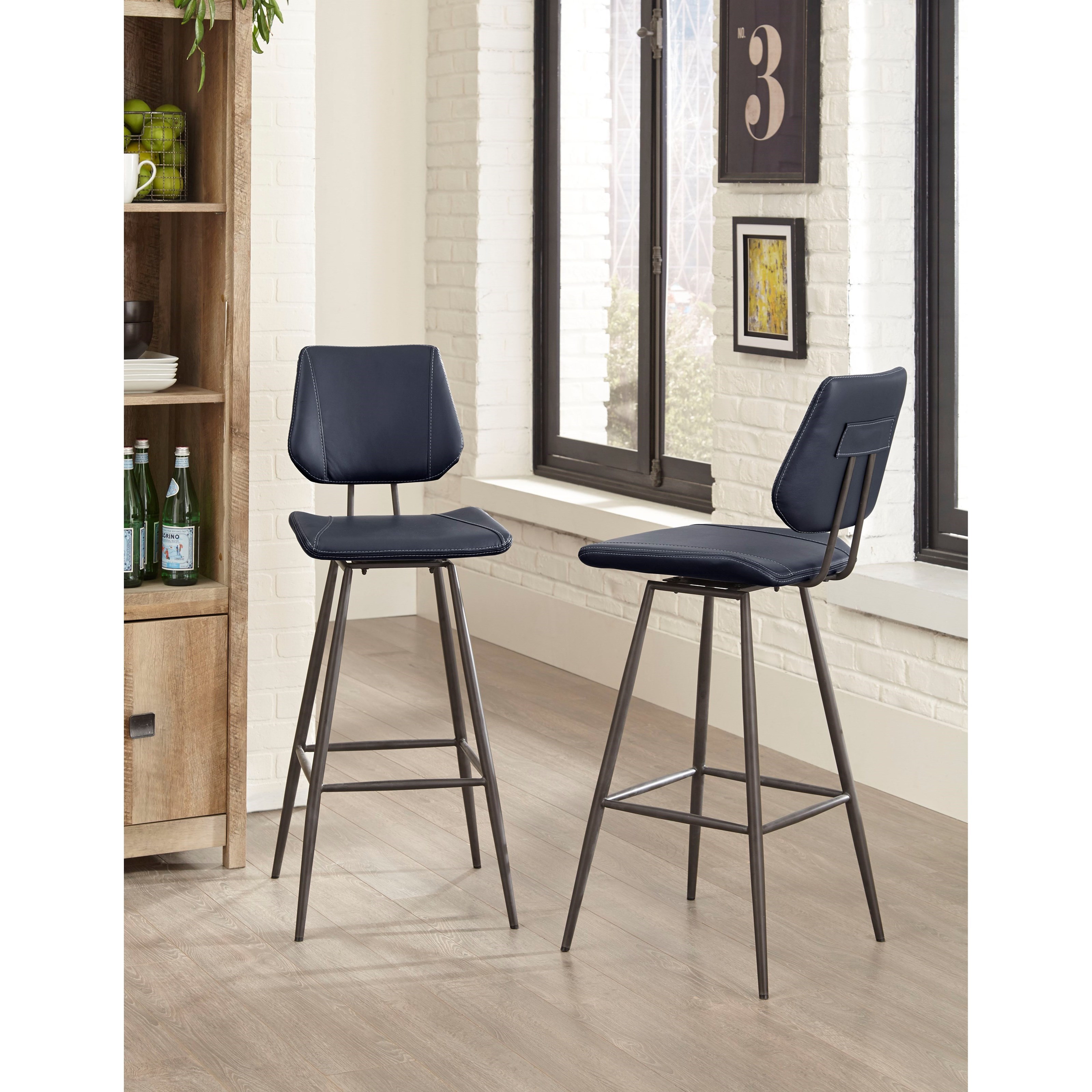 Modus Furniture Crossroads Vinson Modern Swivel Bar Stool