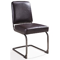 State Breuer-style Dining Chair in Chocolate Faux Leather