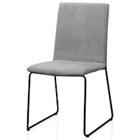 Baird Upholstered Sled Base Dining Chair in Gray