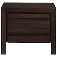 Contemporary Two Drawer Nightstand with Charging Station