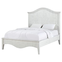 Rustic Solid Wood Queen Bed in White Wash Finish