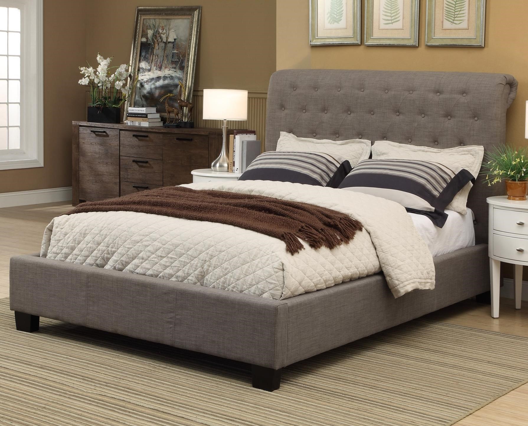 Geneva King Royal Upholstered Platform Storage Bed with Tufted Sleigh